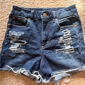 American Eagle Outfitters Ripped Blue Jean Shorts